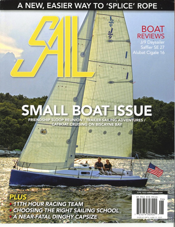 Sail magazine cover with sailboat on water.