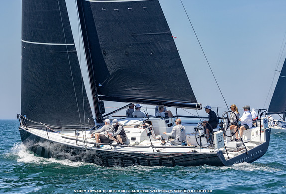Sailboat racing on the open sea.