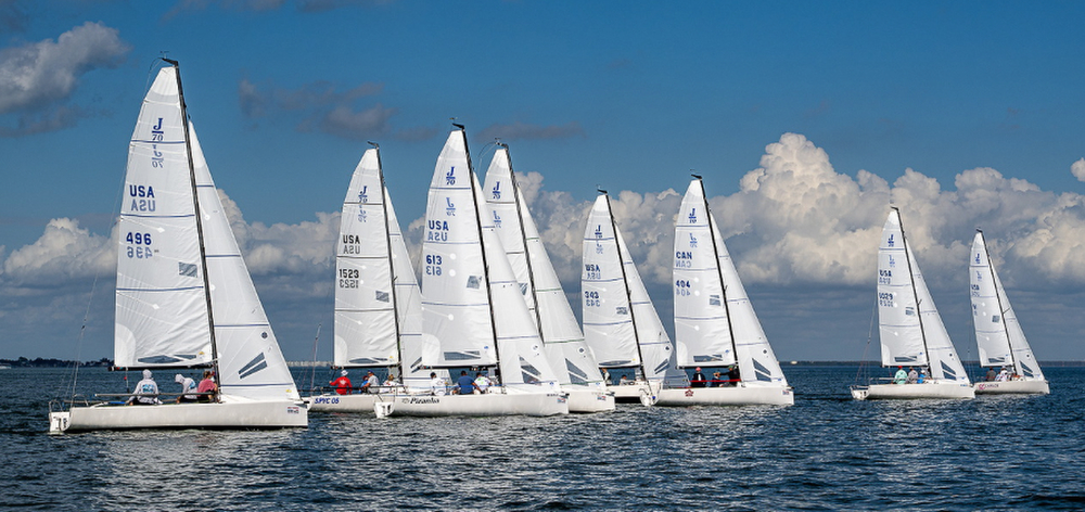 J/70s sailing one-design regatta offshore