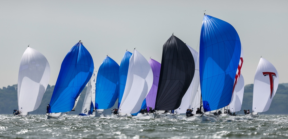 J/70s racing on Solent, England