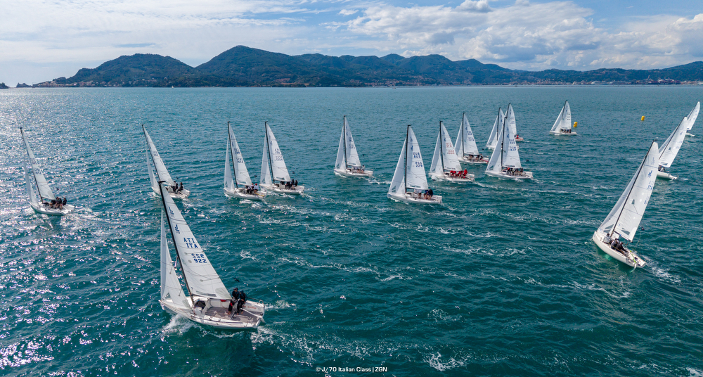 J/70s sailing off Italy