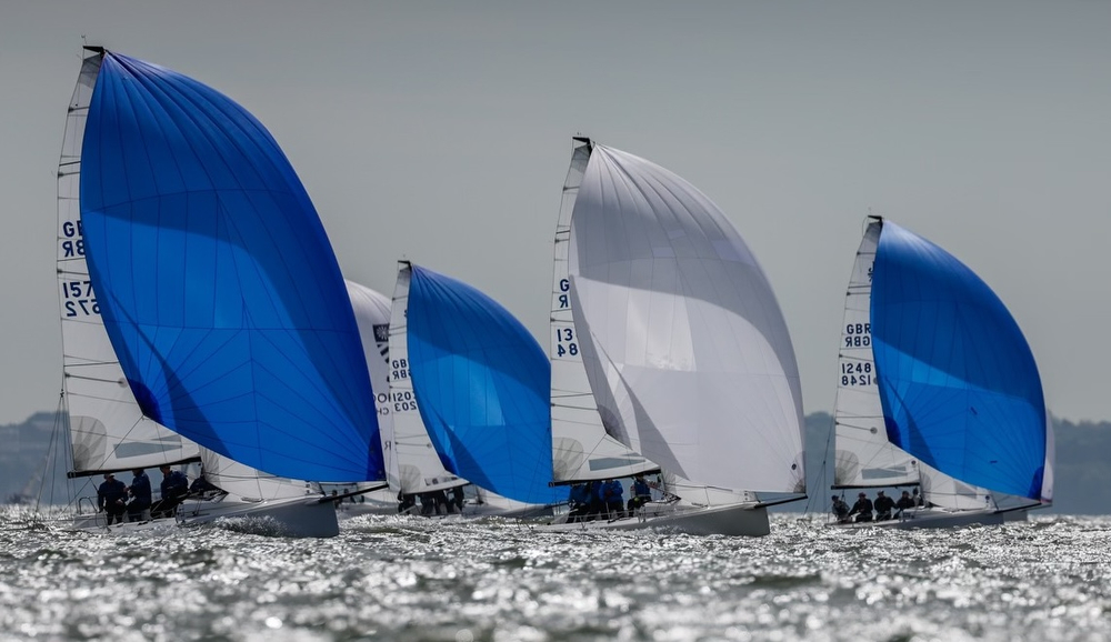 J/70s saling UK Grand Slam on Solent, England