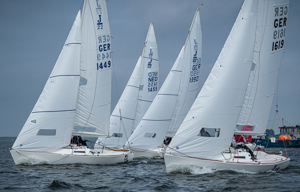 J/22s sailing European Championship off Scheveningen, Netherlands
