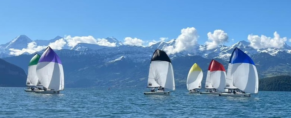 J/70s sailing off Oberhofen, Switzerland