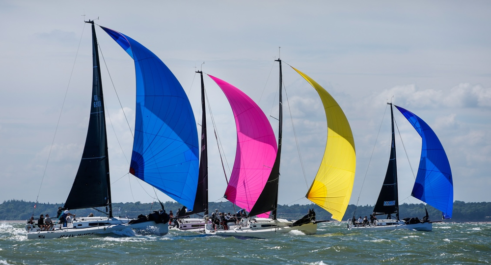 J/111s reaching on Solent, England