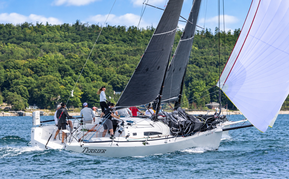 J/111 Terrier sailing Red Fox Regatta on Lake Charlevoix, MI