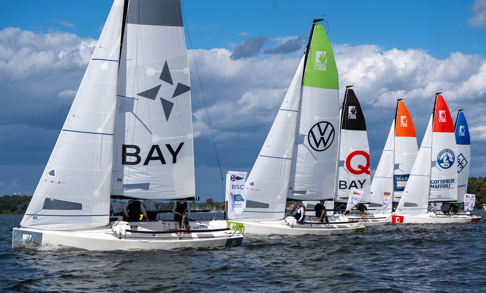German J/70 Sailing League racing on Lake Wansee in Berlin, Germany