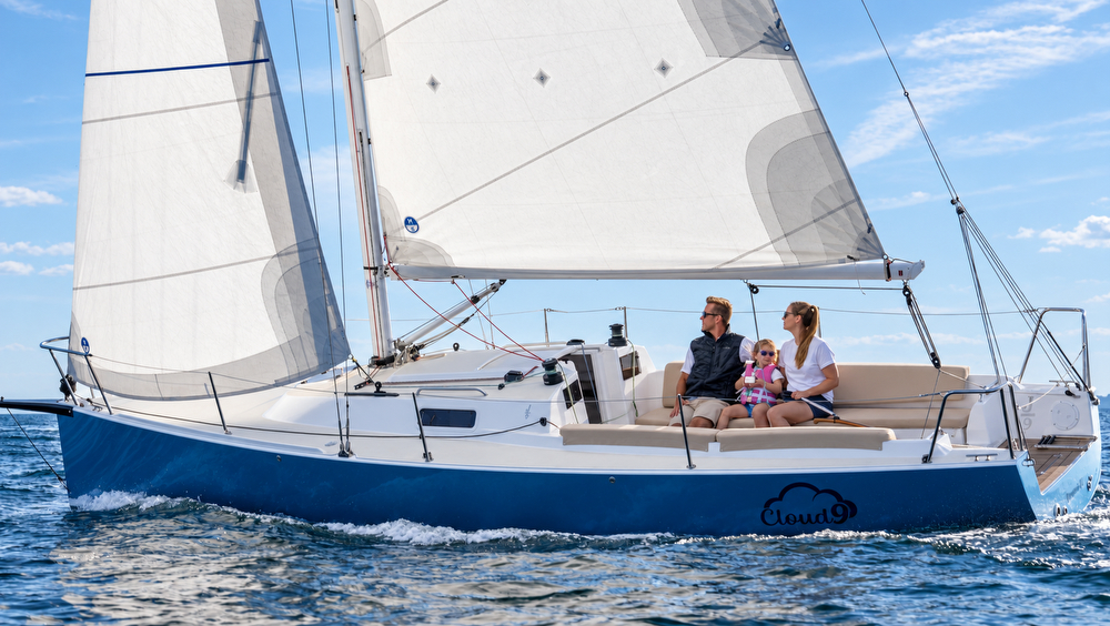 J/9 daysailer enjoying a cruise off Newport, RI