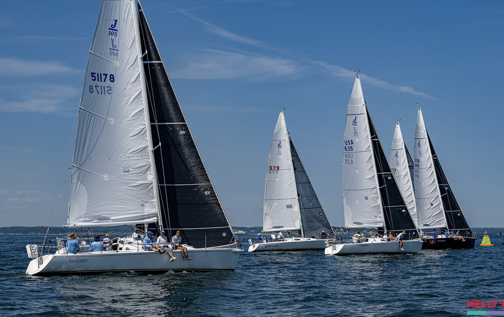 J/105s sailing upwind J/105s sailing upwind